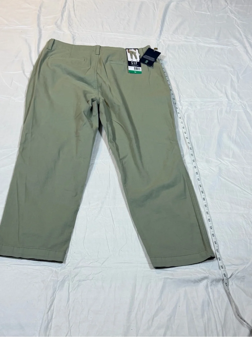 GAP Girlfriend Chino Pants 12 NWT Khaki Mid Rise Straight Leg Sage Olive Green